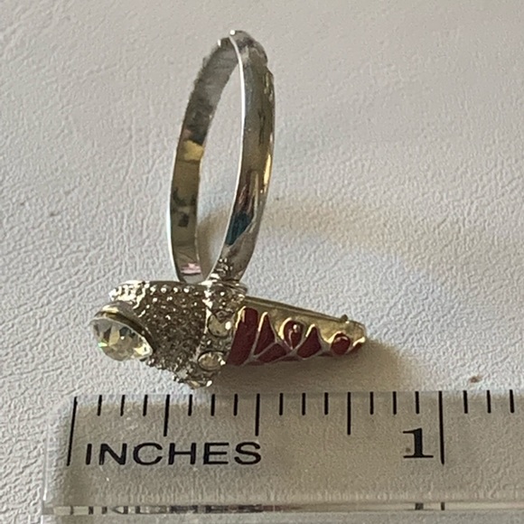 Ice cream cone ring yellow enamel - Picture 7 of 8